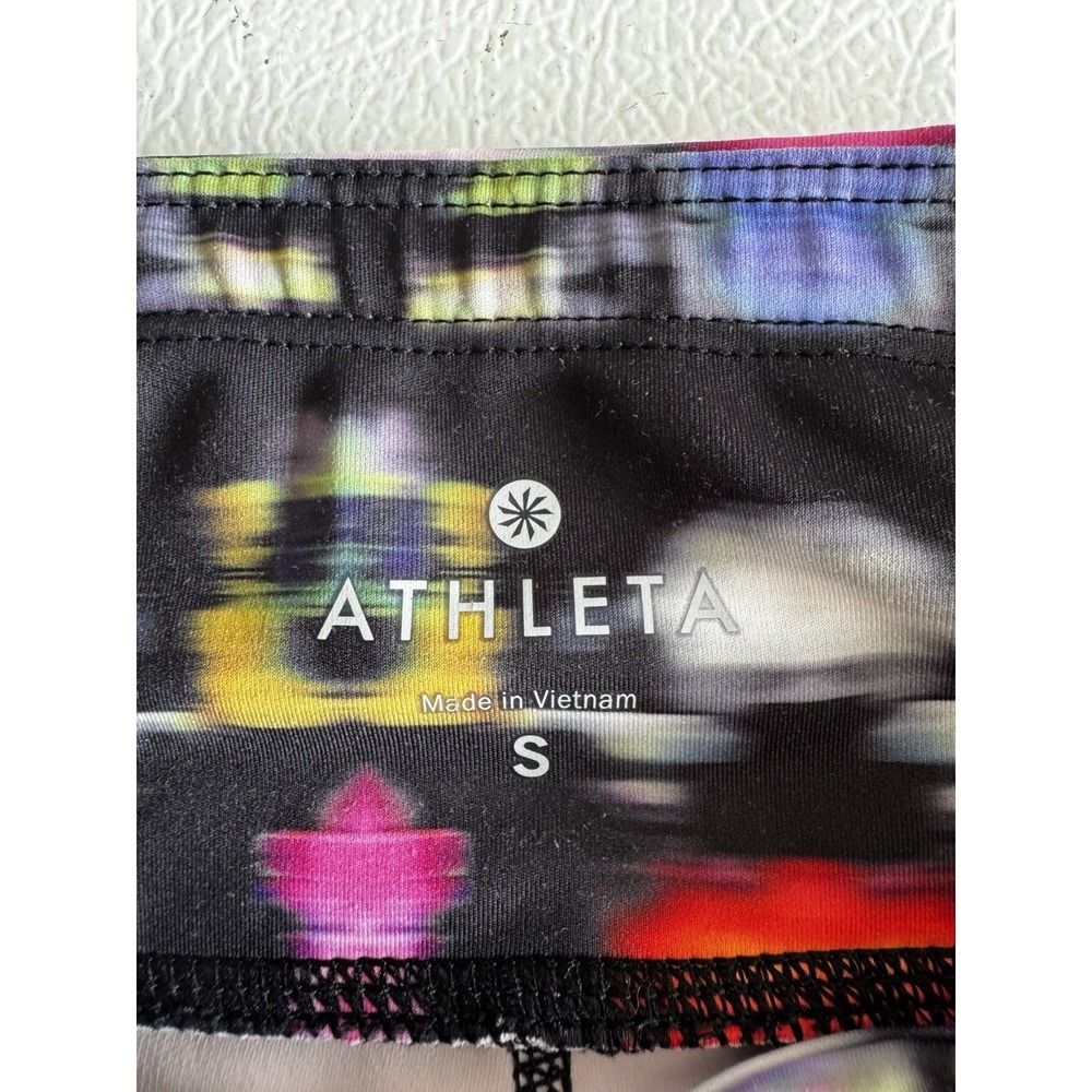 Athleta Womens Small Kaleidoscope Abstract Print Activewear Leggings Black Pink - Picture 8 of 12